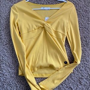 cropped yellow long sleeve